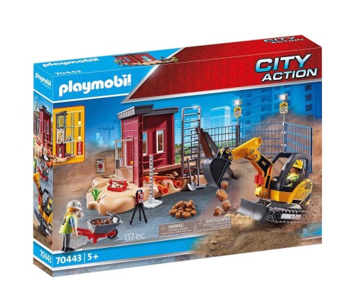 Playmobil Μικρός Εκσκαφέας Mε Ερπύστριες Και Δομικά Στοιχεία 704