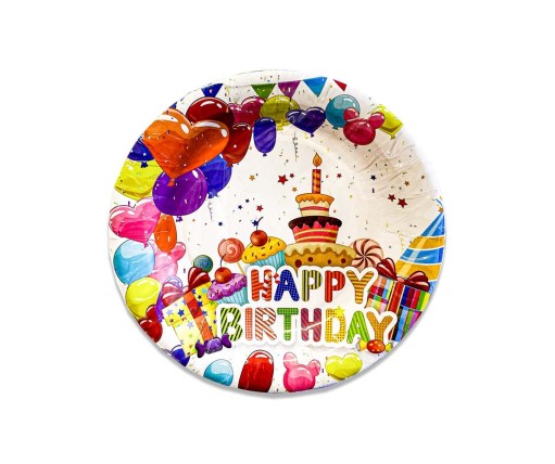 Πιατάκια Χάρτινα Happy Birthday 6 Τεμ. 18cm 065501