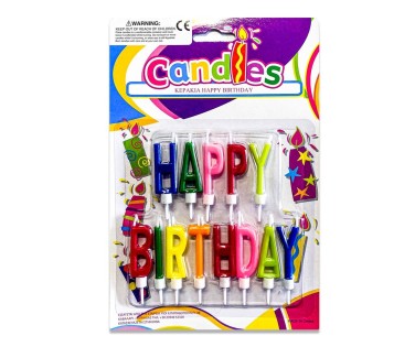 Κεράκια Γενεθλίων Happy Birthday 13 Τεμ.