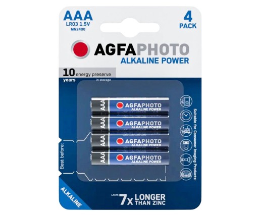AGFA Μπαταρίες Αλκαλικές 4 Τεμ. ΑΑΑ LR03 1.5V MN2400