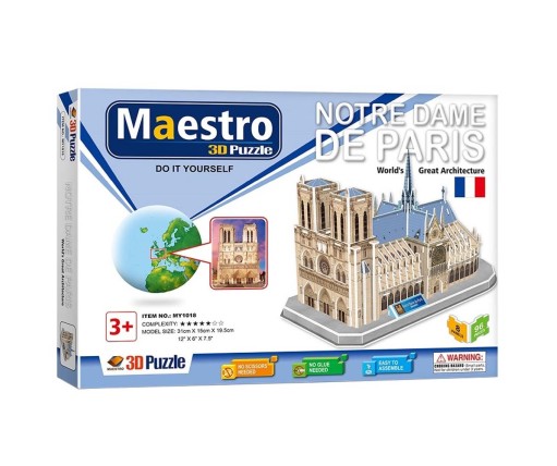 Maesto Παζλ 3D Η Παναγία Παρισίων 96 Κομμάτια MY1018
