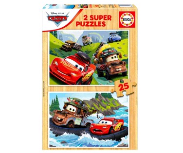 Educa Ξύλινο Παζλ Cars 2x25 Κομμάτια 18877
