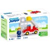 Playmobil Junior Πυροσβέστης Με Κλιμακοφόρο Όχημα 71683