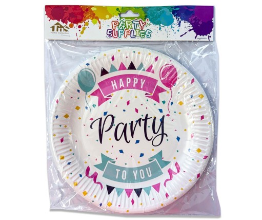 Πιατάκια Χάρτινα Happy Party 10 Τεμ. 18cm XYCK18-A