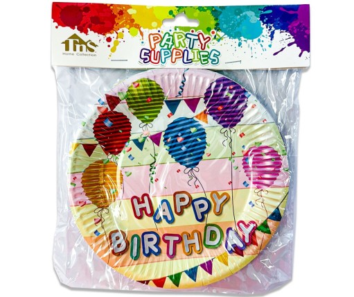 Πιατάκια Χάρτινα Happy Birthday 10 Τεμ. 18cm XYCK18-A