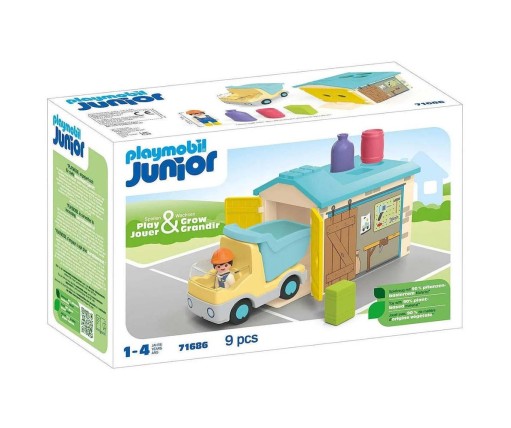 Playmobil Junior Ανατρεπόμενο Φορτηγό με Εργάτη 71686
