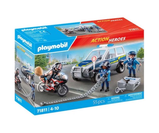 Playmobil Action Heroes Μπλόκο Αστυνομίας και Ληστής 71811
