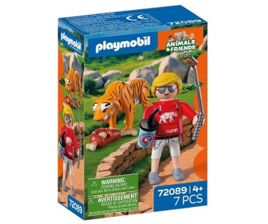 Playmobil Animals & Friends Τίγρης Και Επισκέπτης Πάρκου 72089