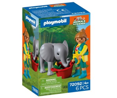 Playmobil Animals & Friends Μικρός Ελέφαντας & Φροντιστής 72092