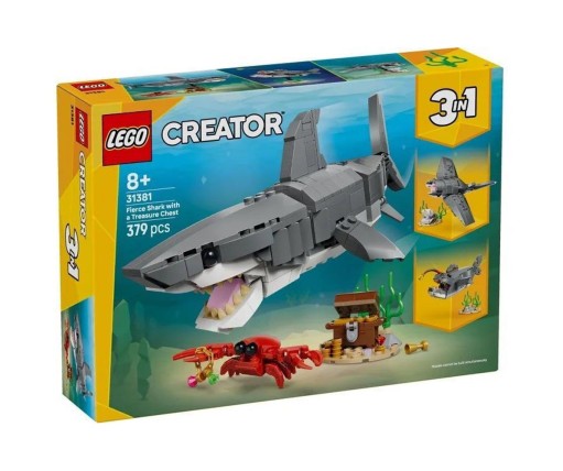 Lego Creator 3-in-1 Fierce Shark With A Treasure Chest 31381
