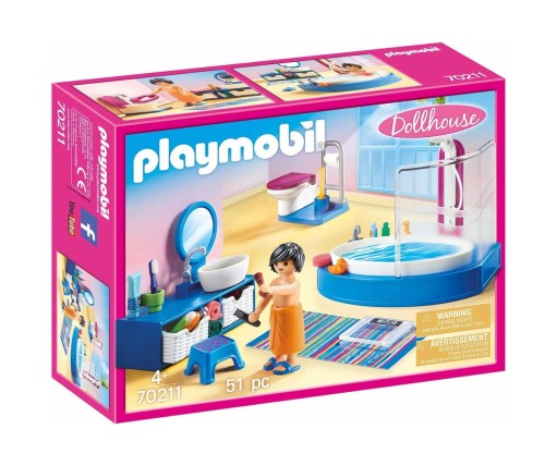 Playmobil Dollhouse Πολυτελές Λουτρό Με Μπανιέρα 70211