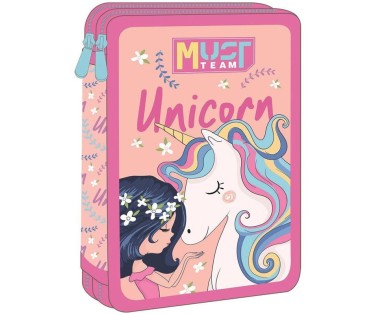 Must Κασετίνα Διπλή Γεμάτη Girl & Unicorn 587250