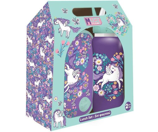 Must Team Ανοξείδωτο Παιδικό Σετ Φαγητού 500ml Unicorn 587570