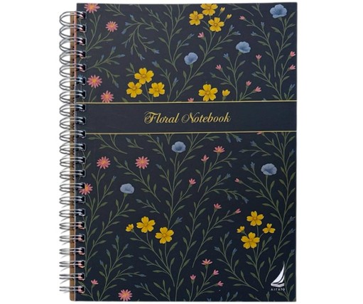 Αιγαίο Σπιράλ Τετράδιο Ριγέ Α4 / 5 Θεμάτων Floral Notebook