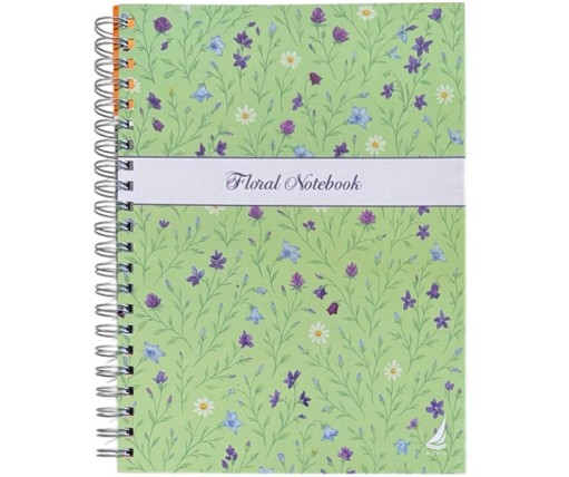 Αιγαίο Σπιράλ Τετράδιο Ριγέ A4 / 1 Θέματος Floral Notebook