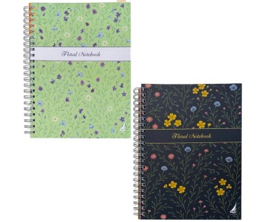 Αιγαίο Σπιράλ Τετράδιο Ριγέ A4 / 1 Θέματος Floral Notebook