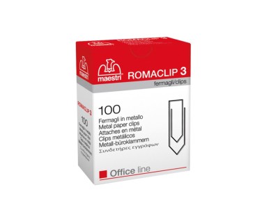 Maestri Σετ 100 Συνδετήρων Μεταλλικών Romaclip 3