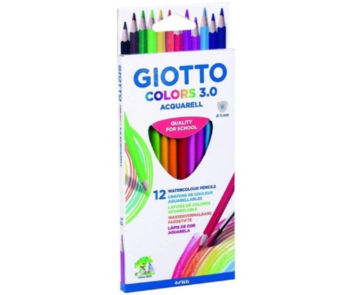 Giotto Colors 3.0 Acquarell Ξυλομπογιές Ακουαρέλας 12τεμ. (277100)