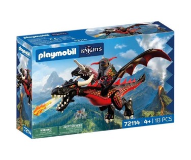Playmobil Knights Μαύρος Δράκος Και Ιππότης 72114