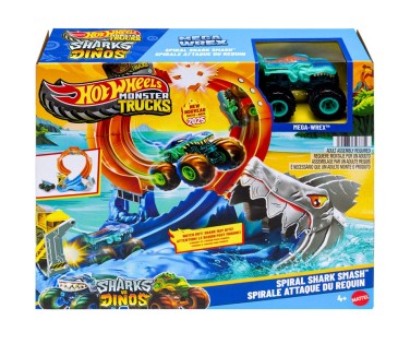 Hot Wheels Monster Trucks Πίστα Λουπ Με Καρχαρία JFR08