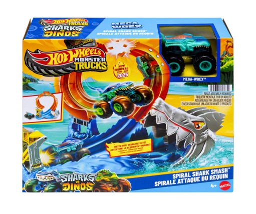 Hot Wheels Monster Trucks Πίστα Λουπ Με Καρχαρία JFR08