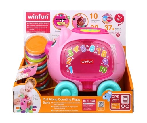 Winfun Συρόμενος Κουμπαράς Γουρουνάκι Αρίθμηση