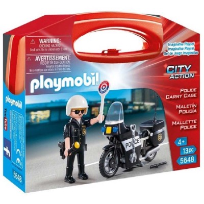 Playmobil City Action Βαλιτσάκι Αστυνόμος με Μοτοσικλέτα 5648